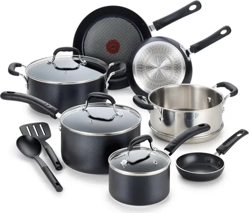 Miniatura 12 de T-fal E93808 Sartén antiadherente profesional, Utensilios de cocina antiadherentes, Sartén de 12.5 pulgadas, Indicador de calor termo-spot, Negro