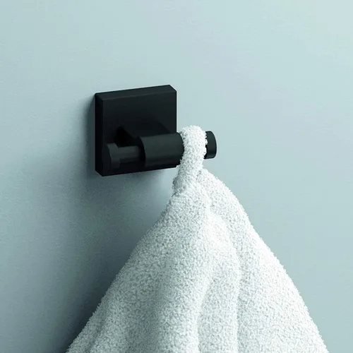Miniatura 2 de Franklin Brass Maxted (1-Pack) Ganchos para Toallas Negro Mate Ganchos de Baño Montados en Pared para Batas y Toallas Gancho Portador de Toallas