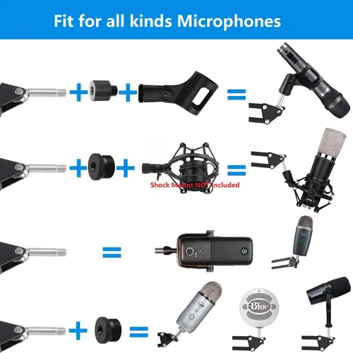 Miniatura 3 de Soporte de pared para micrófono, soporte de pared para micrófono Logitech Blue Yeti, Razer, HyperX, Shure, Rode Mic Broadcasting, Voice-Over