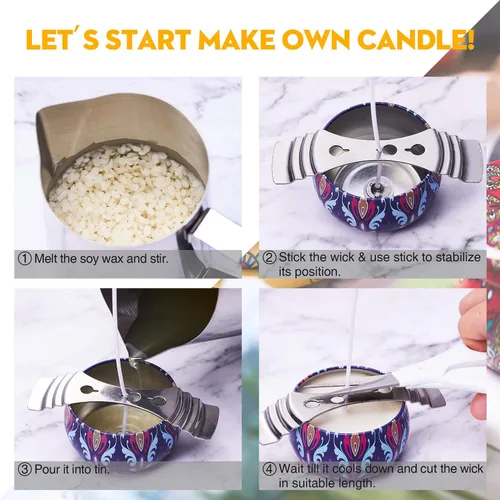 Miniatura 4 de Lucky Goddness Kit de fabricación de velas, suministros para hacer velas con cera de soja para principiantes en la fabricación de velas