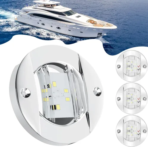 Miniatura 8 de PSEQT Luces LED marinas para cubierta de barco, popa de cortesía interior pontón ancla, luz impermeable para barcos, pesca nocturna, kayak, yate, 4
