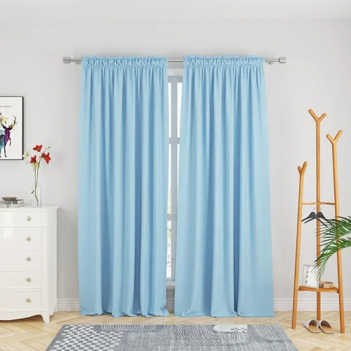 Miniatura 24 de UPOPO Cortinas de Niveles Beige Sobre Fregadero con Textura de Lino para Ventana de Cocina de 16 Pulgadas de Largo Caravana Privacidad Pequeñas