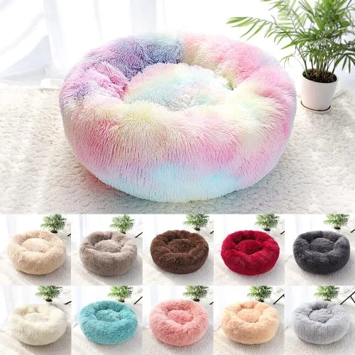 Miniatura 5 de Camas para gatos de interior – Cama para gatos lavable de 20/24 pulgadas, camas para perros pequeños y medianos, antiansiedad, cama redonda de felpa