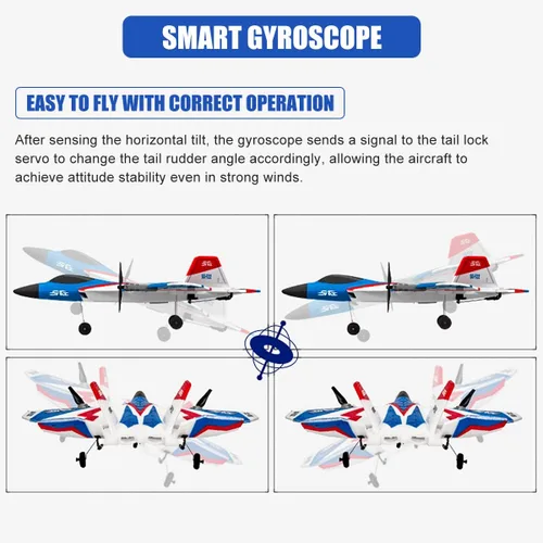 Miniatura 2 de Avión de control remoto de 4 canales, avión F-22 RC para adultos principiantes con sistema de estabilización Xpilot volador acrobático y acrobacia