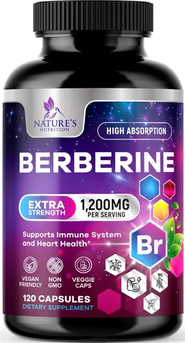 Miniatura 10 de Berberine HCL Blend 1200mg por porción – Alta absorción, suplemento de berberina extra fuerte – Salud avanzada del corazón y apoyo inmunológico