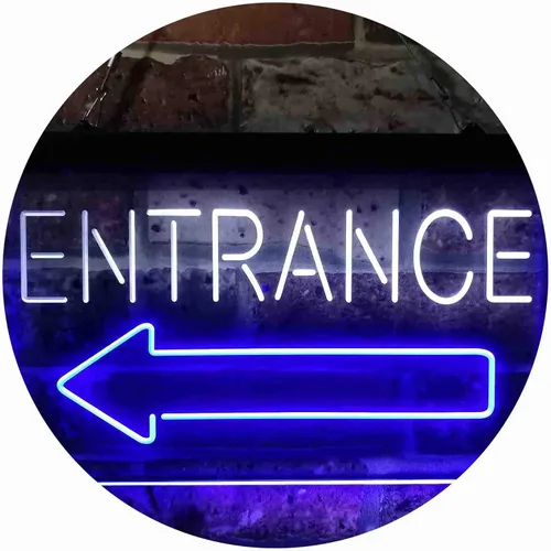 Miniatura 18 de ADVPRO Flecha de entrada izquierda doble color LED neón signo azul y rojo 12 x 8 pulgadas st6s32-i3896-br