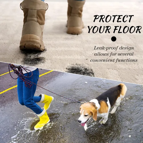 Miniatura 5 de Bandeja de zapatos de 4 piezas para entrada, bandeja impermeable para botas, tapete multiusos para perros y gatos, bandeja de comida para mascotas