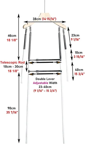 Miniatura 6 de Mannequin - Colgador de maniquí ajustable para colada de colección de lavandería, fotografía, armario, ventana, forma de cuerpo medio, perchas