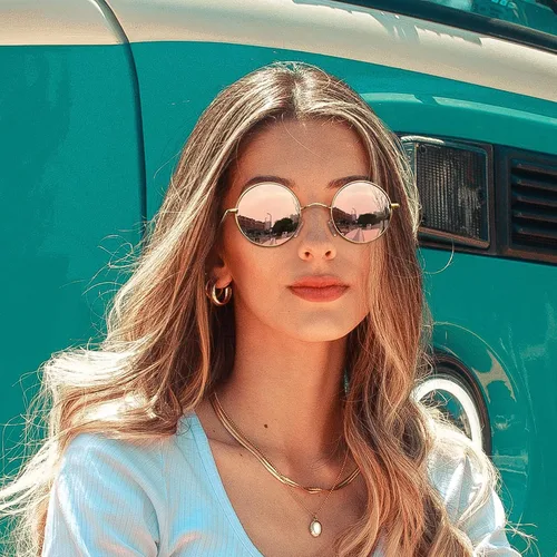 Miniatura 82 de KANASTAL Gafas de sol redondas polarizadas para mujeres y hombres, estilo hippie con protección UV400