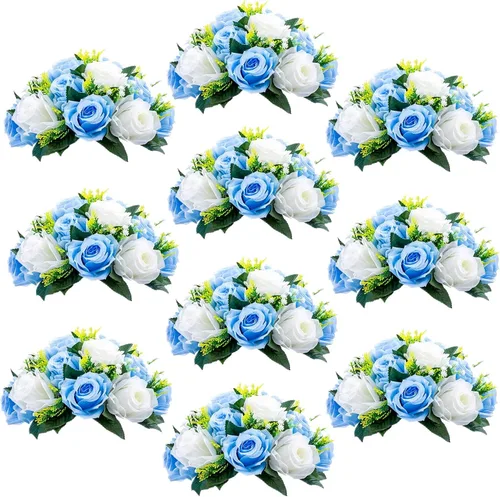 Miniatura 32 de Sziqiqi - 2 flores artificiales, flores de seda, 15 tallos para centros de mesa de flores o arreglos colgantes. Blanco puro