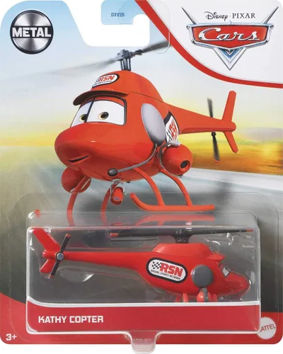 Miniatura 4 de Disney Cars Kathy Copter, juguete coleccionable en miniatura para automóvil basado en películas de autos, para niños de 3 años en adelante