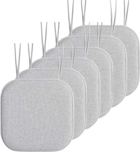 Miniatura 33 de Elegant Comfort Fundas de cojín para silla con lazos y parte trasera de goma antideslizante, espuma viscoelástica gruesa, almohadilla de cojín