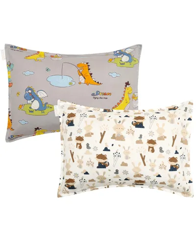 Miniatura 23 de ALVABABY Paquete de 2 fundas de almohada de algodón orgánico para niños pequeños, fundas de almohada para niños de 13 x 18 pulgadas o 12 x 16