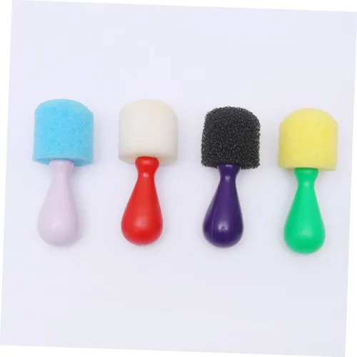 Miniatura 9 de Alasum 24 Uds Herramientas de pincel de esponja Herramientas de bricolaje Herramienta de espuma Arte Pincel redondo Esponja de pintura Esponja