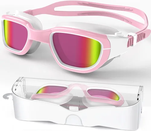 Miniatura 15 de Gafas de natación polarizadas, gafas de natación unisex para adultos, antivaho, anti UV, vista amplia, gafas de piscina para hombres y mujeres