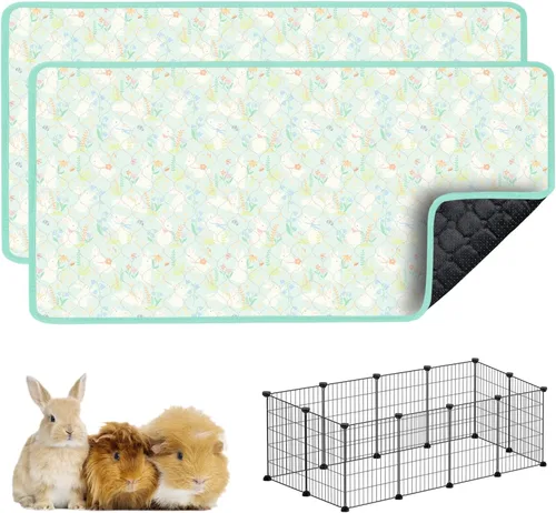 Miniatura 21 de Forro de Jaula para Cobayas, 150x79 cm 2 Pack Ropa Lavable para Cobayas, Impermeable Reutilizable y Antideslizante, Almohadilla Súper Absorbente Gris