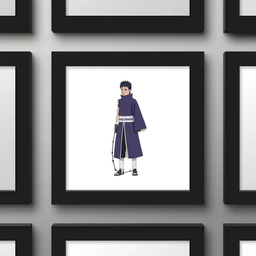 Miniatura 3 de Gallery Pops Naruto Shippuden - Arte de pared de Obito Uchiha, versión enmarcada negra, 12 x 12 pulgadas