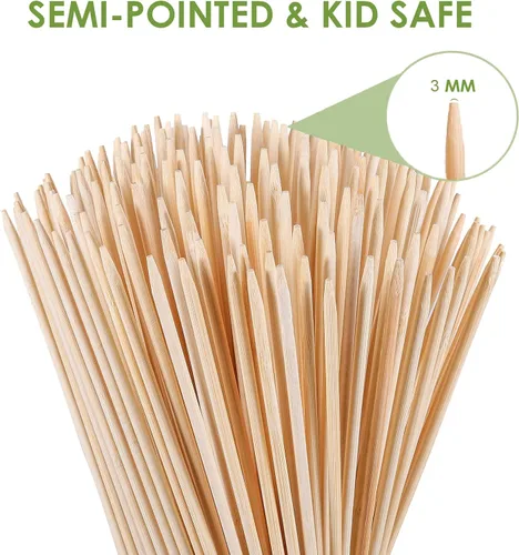 Miniatura 2 de Smores Sticks - Palitos desechables de 36 pulgadas de largo y 0.197 in de grosor, 120 unidades de palos de bambú para asar malvaviscos, palitos
