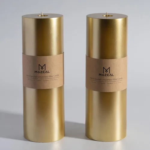 Miniatura 145 de MOZEAL Velas grandes sin perfume vertidas a mano de 3 x 8 pulgadas, sin humo, juego de 2, combustión lenta, sin goteo, aproximadamente 150 horas