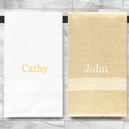 Miniatura 7 de Personalized Embroidered Soft Bath Towels - 2 Piece Decorative Towel Set for Bathroom, Gym, Sauna, Shower, Spa, Pool, & College Dorm - Cotton (Sage)