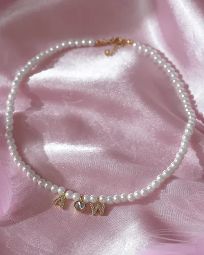 Miniatura 2 de A&W collar de cuentas, collar LDR, collar AW, lana del rey Merch AW gargantilla regalo para fans Dorado
