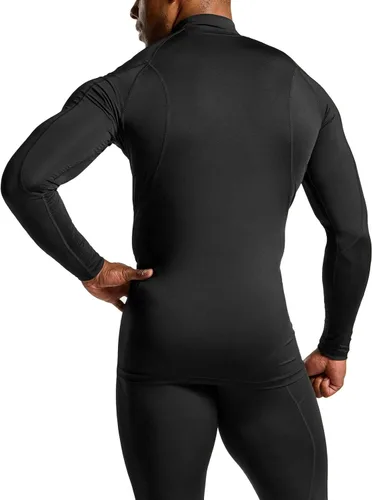 Miniatura 3 de TSLA - Paquete de 1 o 3 camisetas de compresión para hombre de manga larga con SPF 50+, camiseta de entrenamiento, deportiva, de protección