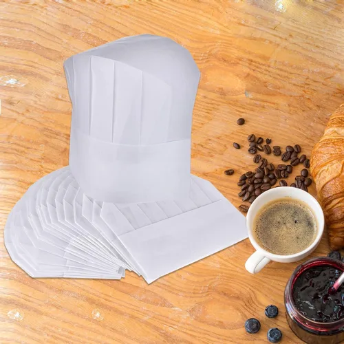 Miniatura 7 de ESHATO Sombreros de chef para niños, adultos, tela no tejida, ajustable, para el hogar, cocina, juego de tapas para cocinar, hornear, recuerdos
