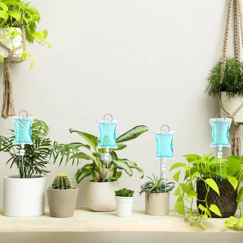 Miniatura 5 de Norme Juego de 6 piezas de riego por goteo para plantas, bolsa de agua de goteo de 500 ml (16.9 fl oz), regador de plantas con estacas de varilla