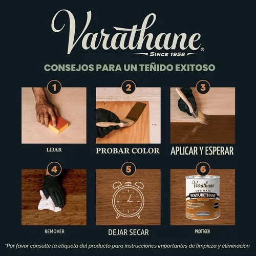 Miniatura 7 de Varathane Tinte de madera de secado rápido premium, media pinta, nogal oscuro