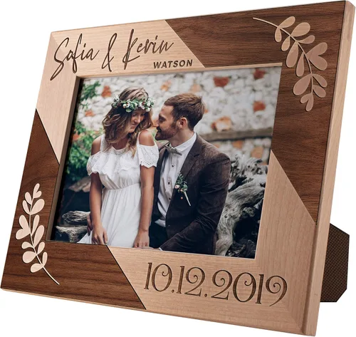 Miniatura 6 de Regalos para el día de San Valentín para ella, marco de fotos de boda personalizado de 4 x 6 pulgadas, Home is Where You are, regalos románticos