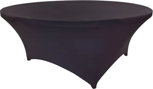Miniatura 55 de Mantel de cóctel de elastano redondo de 24 pulgadas x 30 pulgadas de alto, color negro