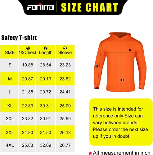 Miniatura 6 de FONIRRA Camiseta de manga larga de alta visibilidad para hombre, paquete de 3 camisas de trabajo de construcción con capucha Multicolor_3 piezas