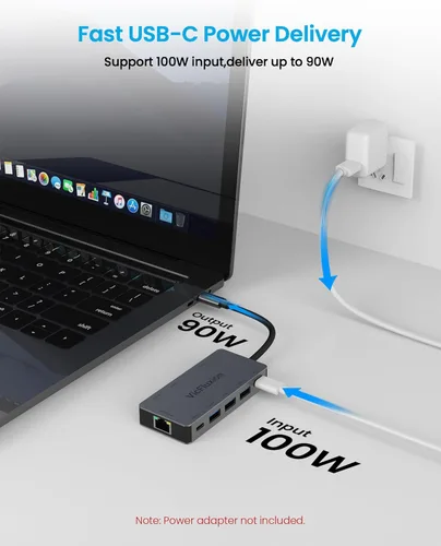 Miniatura 5 de Estación de acoplamiento USB C Monitor dual, concentrador USB 9 en 1 con 2 HDMI 4K @60HZ, 1 × 1000 Mbps Ethernet, 3 × USB 3.0, 1 × Tipo C, 1 × Carga