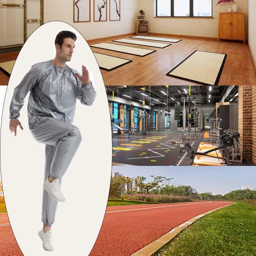 Miniatura 3 de DawnBreak Sauna Sweat Suit for Women/Men Exercise Weight Loss Gym Fitness Workout Plateado
