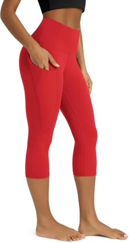 Miniatura 58 de ODODOS - Leggings capri de cintura alta para mujer con bolsillos, control de abdomen, no se transparentan, para entrenamiento atlético, running