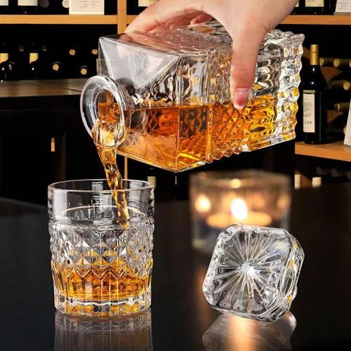 Miniatura 6 de Decantador de whisky, decantador de licor de 27 onzas con tapón de vidrio en caja de regalo, decantador de bourbon premium, decantador de whisky