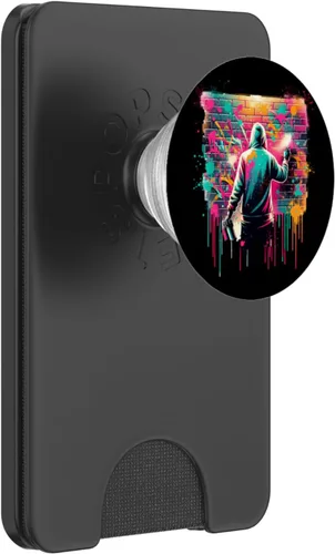 Miniatura 8 de Graffiti Street Artist Urban Brick Wall Retro 80s and 90s PopSockets Adhesive PopGrip