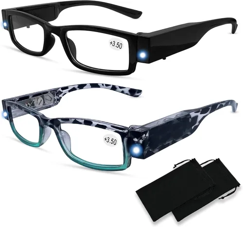 Miniatura 8 de Gafas de lectura con luces LED brillantes, lentes de lectura iluminadas, lupas con luz para hombres y mujeres, lupa iluminada, lentes de lectura