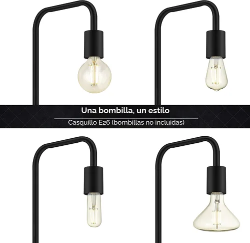 Miniatura 3 de BoostArea- Lámpara de pie industrial, enchufe E26, de metal, con certificación ETL, moderna y minimalista para dormitorio, sala de estar