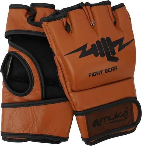 Miniatura 5 de Guantes MMA para hombre, guantes de boxeo con palma abierta, guantes de boxeo de cuero para artes marciales para hombres y mujeres, guantes
