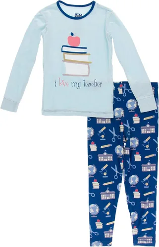 Miniatura 17 de KicKee Pants Conjunto de pijama de manga larga con estampado de piezas