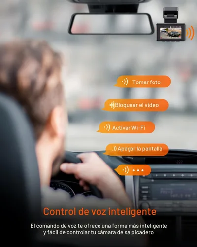 Miniatura 6 de Vantrue Cámara de tablero E2 delantera y trasera, cámara trasera de 2.7 K, STARVIS dual, cámara de tablero de 2.7K + 2.7K para automóviles, control