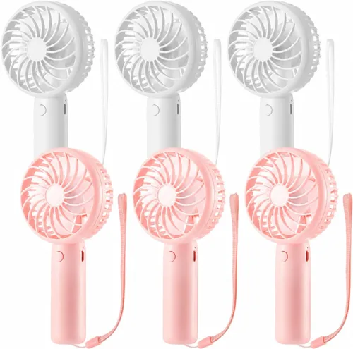 Miniatura 47 de Tujoe Mini ventilador de mano potente de 3 velocidades, ventilador personal pequeño portátil recargable con base USB para mujeres, maquillaje