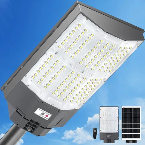 Miniatura 10 de 8500 W de luces solares de calle para exteriores, 550,000 lm, 7000 K, luces solares para estacionamiento del atardecer al amanecer, 35,000 mAh