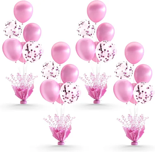Miniatura 31 de 2 Juego de Globos de Mesa Negros con Spray de Aluminio para Centro de Mesa con Globos Negros y de Confeti, Kit de Soporte para Decoración de Mesa