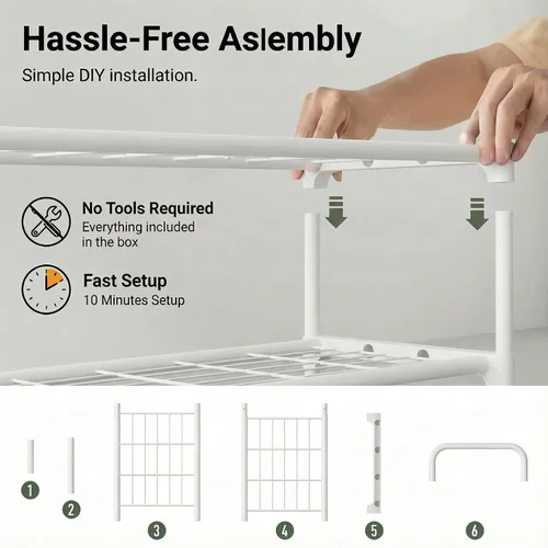 Miniatura 5 de 3-Tler - Zapatero organizador para zapatos, hierro inoxidable, estante espacioso para almacenamiento de zapatos para armario o entrada, se adapta a