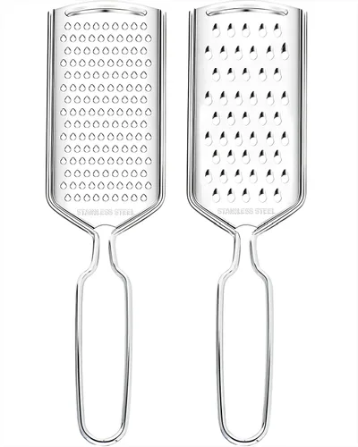 Rallador de limón Zester Traje de 2 piezas,Rallador de queso de acero inoxidable,Molinillo fino de cocina para queso parmesano, jengibre, ajo, nuez