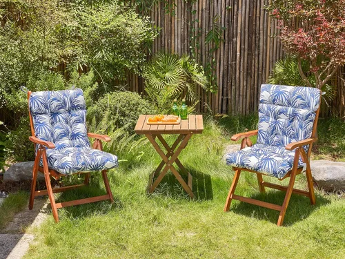 Miniatura 2 de ARTPLAN Adirondack - Cojín para silla de exteriores, cojín de mimbre grueso con respaldo alto y lazos para muebles de patio, 44 x 21 x 4 pulgadas, 1