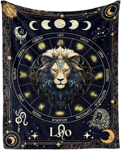 Miniatura 8 de Manta del Zodiaco Acuario para Niños y Niñas, Diseño Temático de Astrología Secreta Impreso, Mantas de Tiro para Niños, Regazo, Silla, Manta Suave