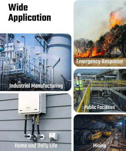 Miniatura 6 de Guard-156 - Detector de gas múltiple para H2S, CO, LEL y O2, modos de alarma triple (visual, vibración, sonido), respuesta rápida de 0.5s, diseño a